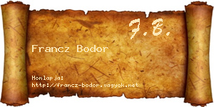 Francz Bodor névjegykártya
